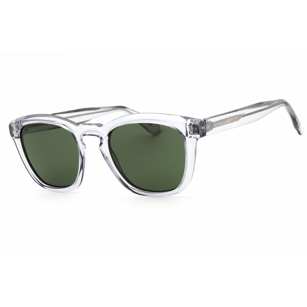 NWT Salvatore Ferragamo SF2040SE Transparent Grey Round 50mm Sunglasses